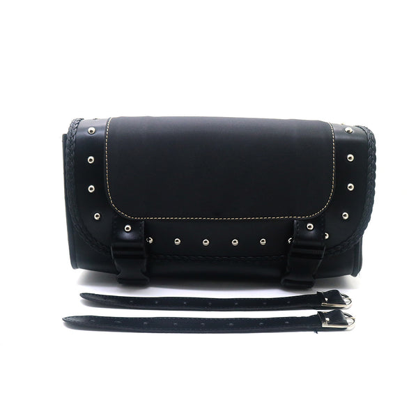PU Leather Bag Saddlebag Sissy Bar Bag Tool Pouch For Harley Honda Yamaha Custom