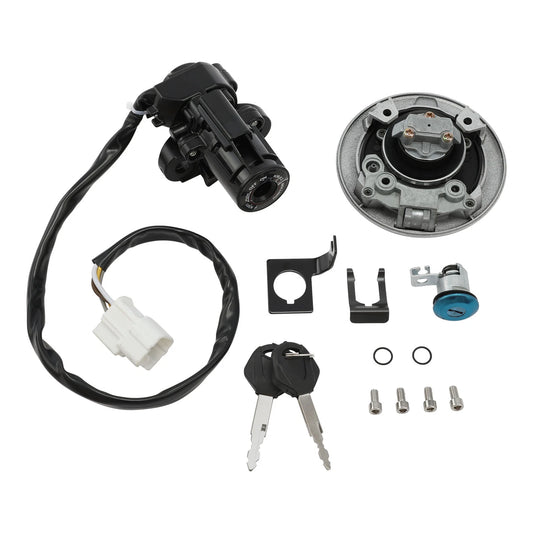 Fuel Gas Cap Ignition Switch Lock Keys Set Fit For Kawasaki Ninja 650 2017-2023