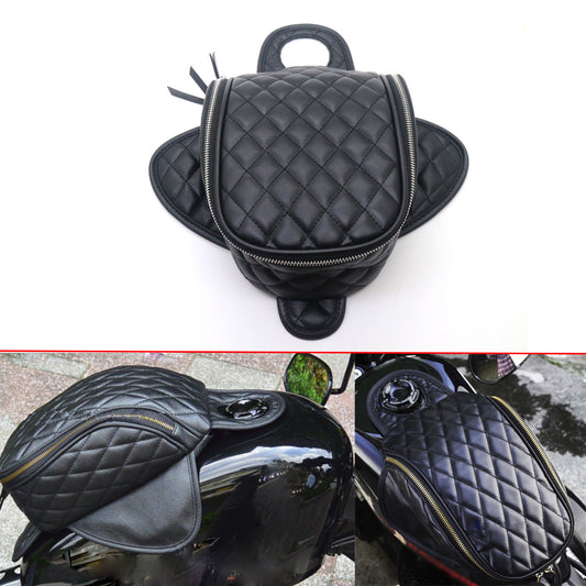 Magnetic Motorcycle Diamond PU Leather Oil Fuel Tank Travel Bag For Harley 883
