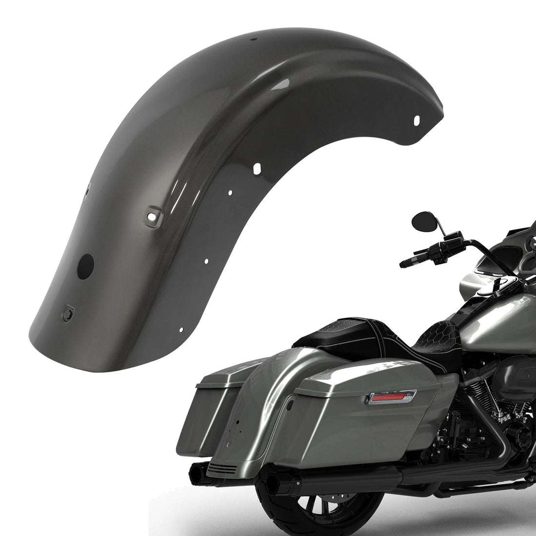 Fit For Harley Touring Road Street Glide 09-23 Industrial Gray Rear Fender