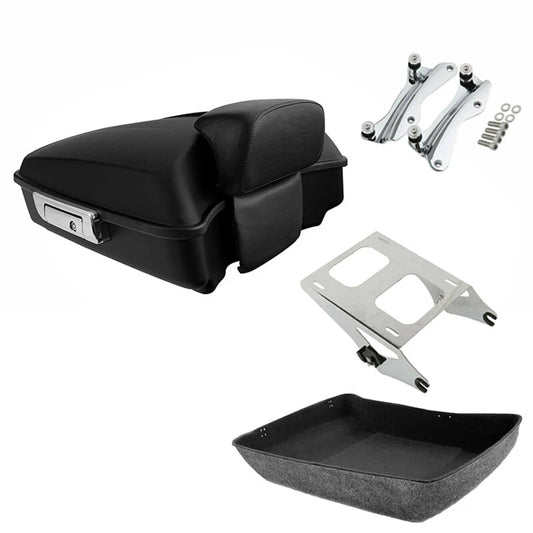 Matte Black Trunk Backrest Mount Docking Fit For Harley Touring models 2014-2026