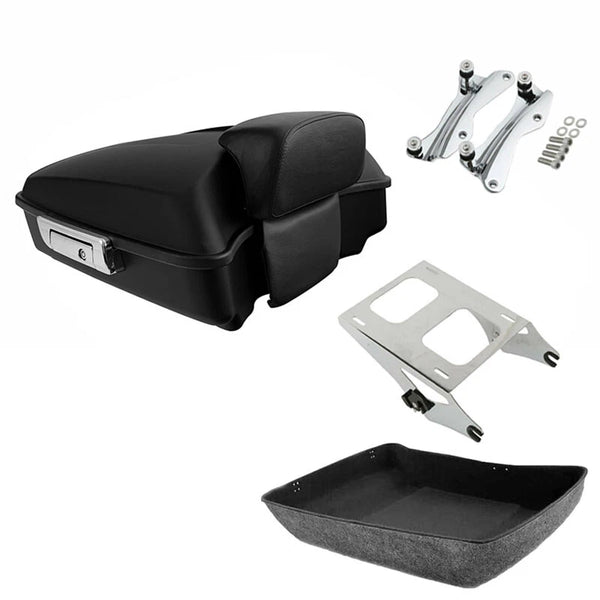 Matte Black Trunk Backrest Mount Docking Fit For Harley Touring models 2014-2026