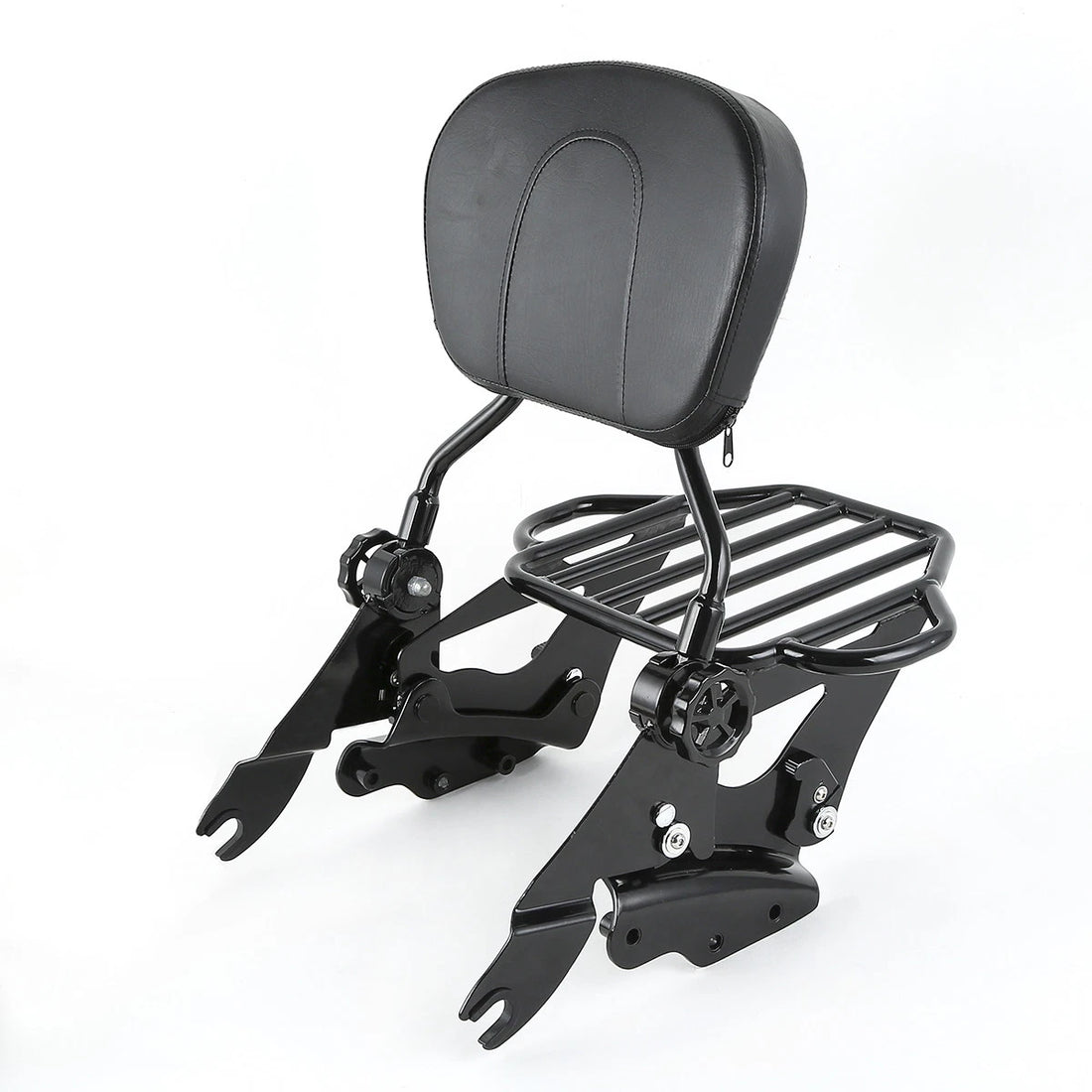 Black Backrest Sissy Bar Luggage Rack & Docking Fit For Harley Touring 2009-2013