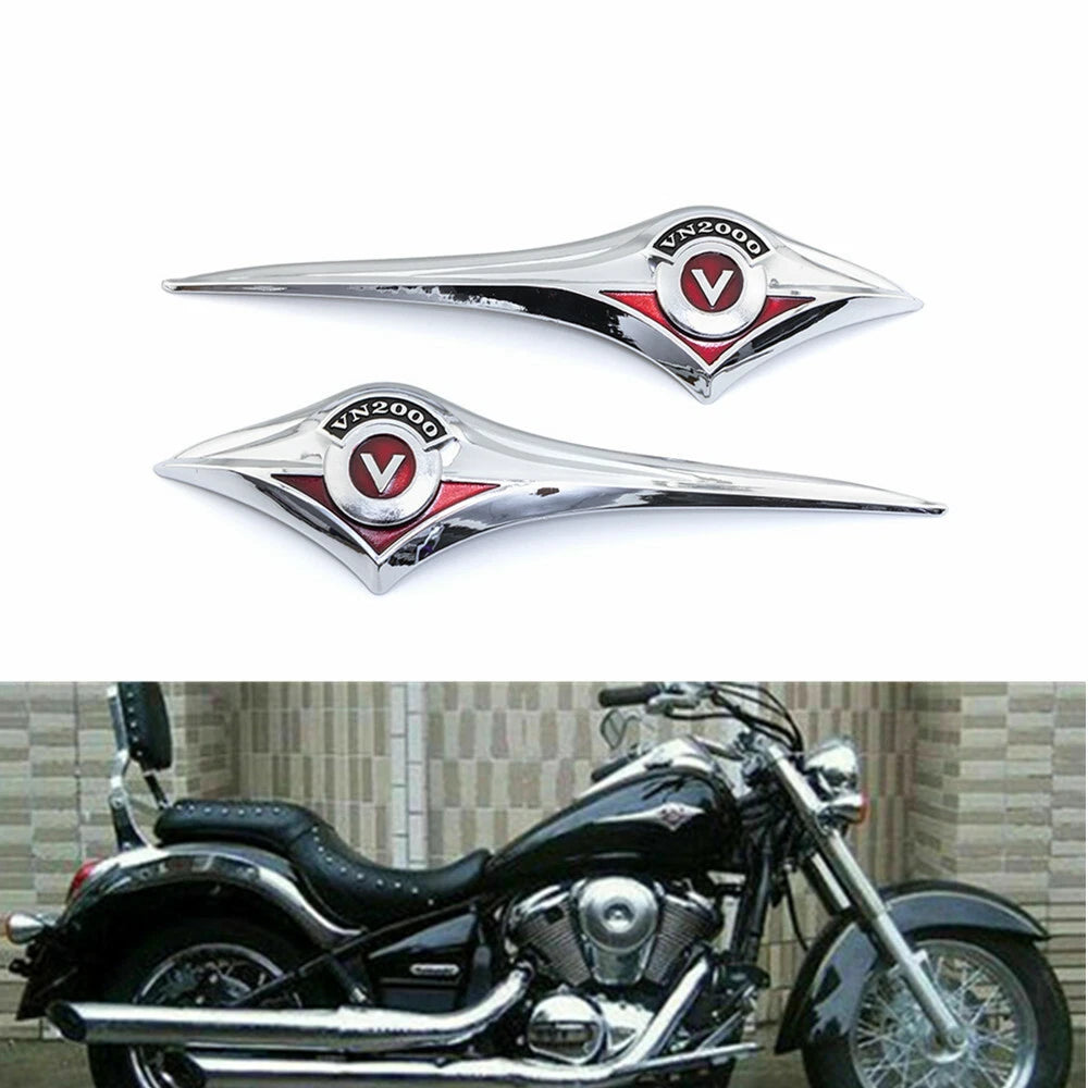 Chrome Gas Tank Emblem Sticker Badge Decal For Kawasaki Vulcan Classic VN2000