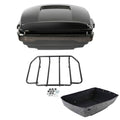 Black King Trunk LED Light Top Luggage Rack Fit For Harley Road Glide 2014-2026