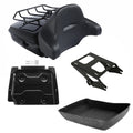 Black Chopped Trunk Backrest Rack Mount Fit For Harley Electra Glide 2014-2026