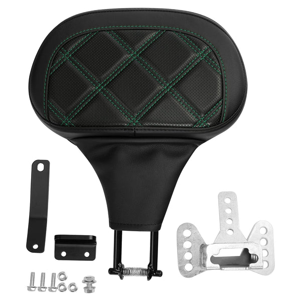 Black Green Driver Backrest Pad Fit For Harley Touring Road Street Glide 2009-24