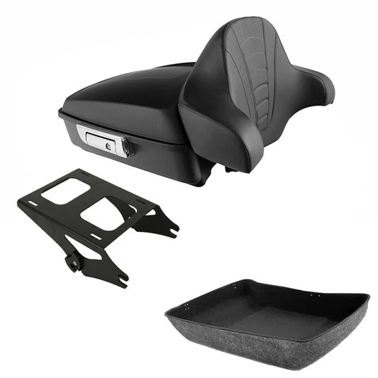 Matte Black Chopped Trunk Backrest Mount Fit For Harley Touring Road Glide 14-26