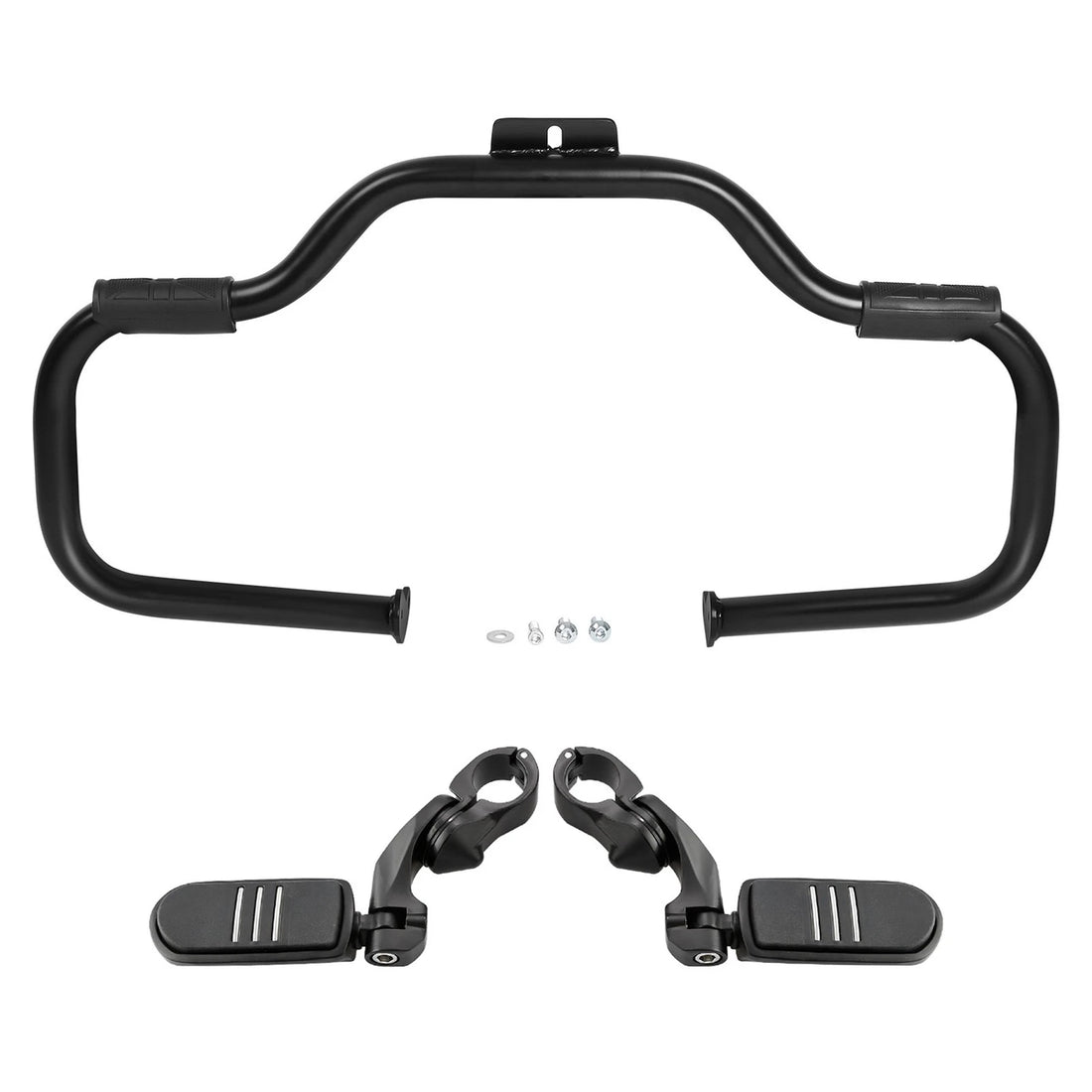 Matte Black Mustache Engine Guard Foot Pegs Mount Fit For Harley Softail 2000-17