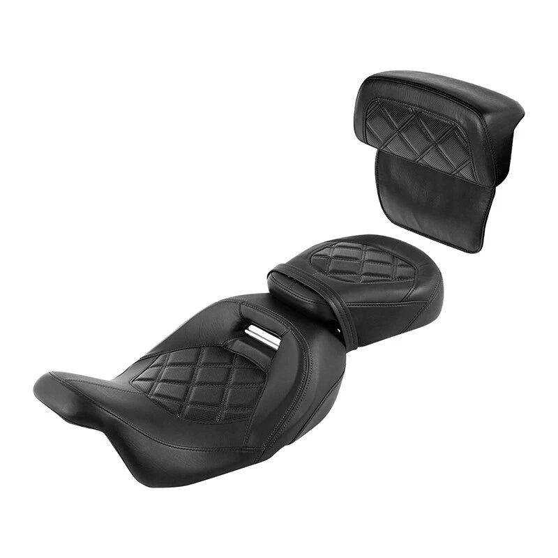Driver & Passenger Seat & Backrest Fit For Harley Street Glide 2014-2023 Black
