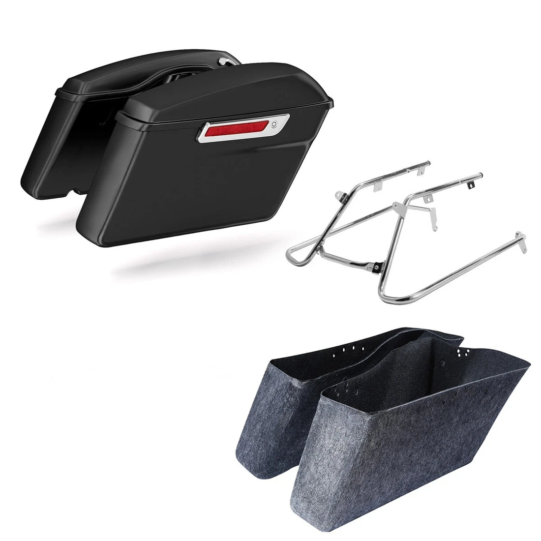 Matte Black Hard Saddlebags Conversion Brackets Fit For Harley Fat Boy 2018-2025