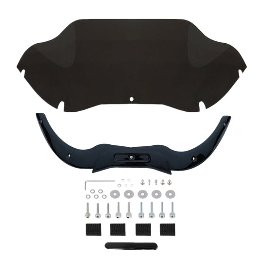 Black 9.5'' Windshield Windscreen & Trim Fit For Harley Road Glide Fltr 04-13 12