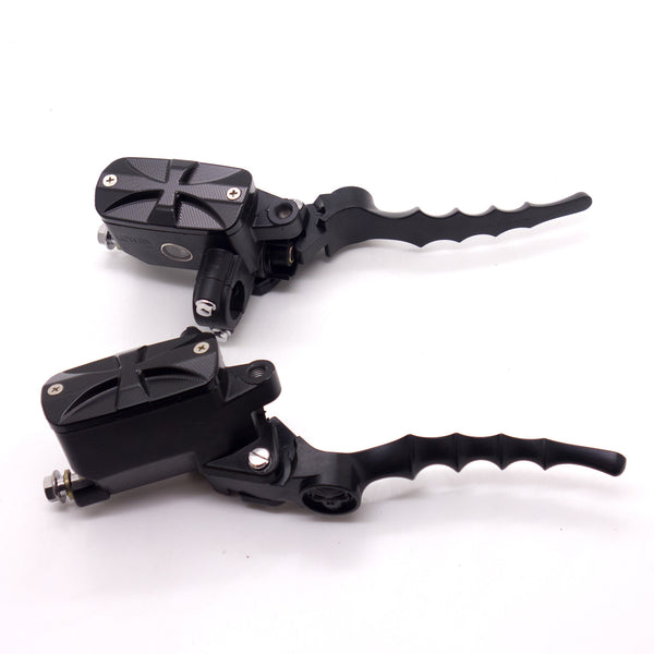 7/8" Black Cross Control Reservoir Brake Clutch Lever For Kawasaki Honda Yamaha