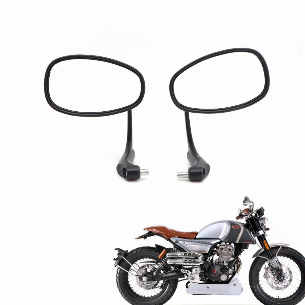 Black Handle Bar End Oval Rearview Side Mirror For Aprilia Mondial Hps 125 300