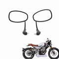 Black Handle Bar End Oval Rearview Side Mirror For Aprilia Mondial Hps 125 300