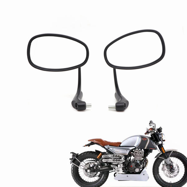 Black Handle Bar End Oval Rearview Side Mirror For Aprilia Mondial Hps 125 300