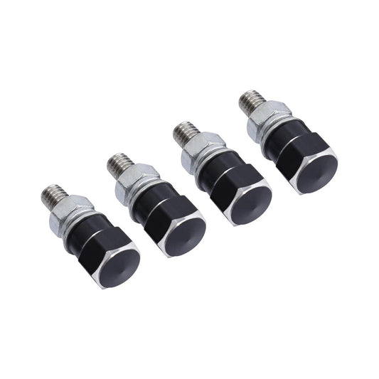 4 Black & Silver Hex License Plate Frame Bolts Motorcycle Tag Fastener US