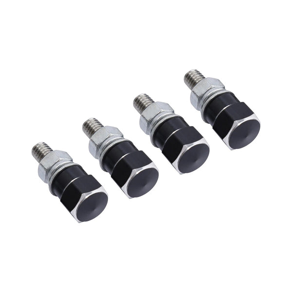 4 Black & Silver Hex License Plate Frame Bolts Motorcycle Tag Fastener US
