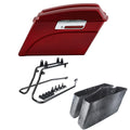 Red Hard Saddlebags & Conversion Bracket Fit For Harley Softail Flstf 1989-2017