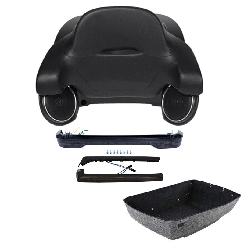 King Trunk Backrest Light Speakers Fit For Harley Touring Street Glide 2014-2026