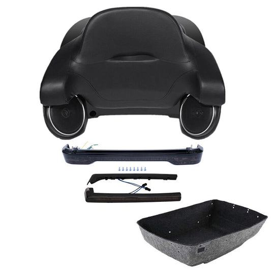 King Trunk Backrest Light Speakers Fit For Harley Touring Street Glide 2014-2026