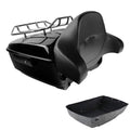 King Trunk Black Backrest Luggage Rack Fit For Harley Touring Road Glide 2014-26