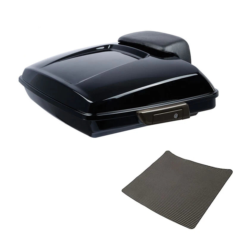 Black Razor Trunk Backrest Pad Fit For Harley Touring Street Road Glide 2014-26