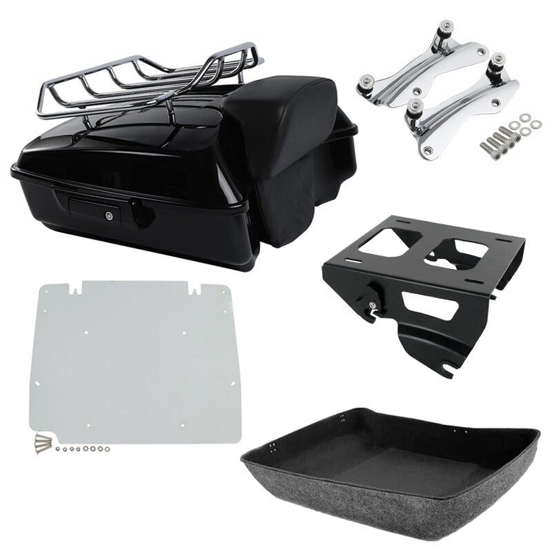 Chopped Trunk Backrest Luggage Rack Solo Mount Fits For Harley Touring 2014-2026