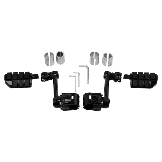 Black Adjustable Footpegs Peg Bracket Fit For Honda Goldwing 1800 25mm 32mm 35mm