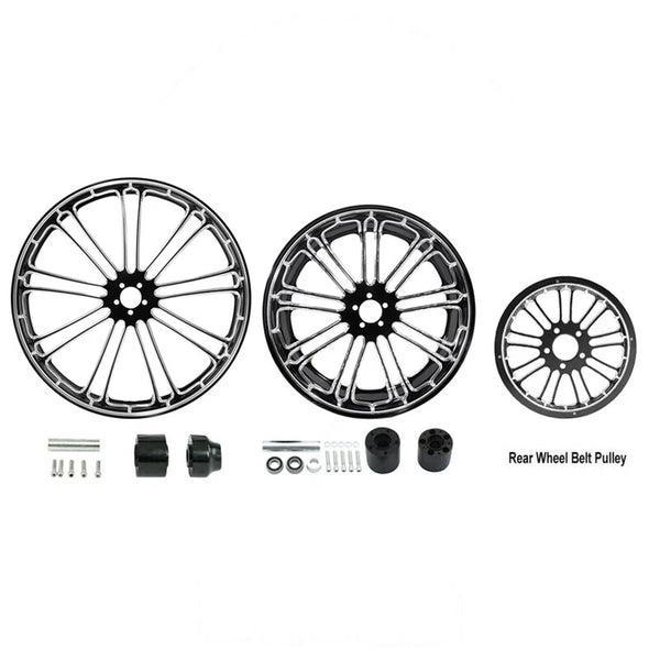 30" Front 18" Rear Wheel Rim Hub Belt Pulley Fit For Harley Touring 1997-2008