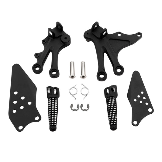 Front Rider Foot Pegs Footrest Brackets Fits For Kawasaki Ninja ZX10R 2004 2005