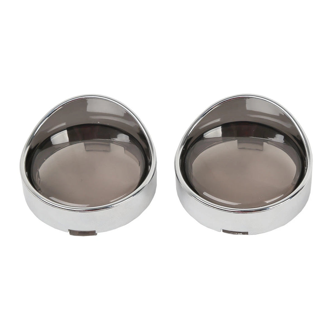 Chrome Visor-Style Turn Signal Bezels Smoke Lens Fit For Harley Softail Touring