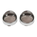Chrome Visor-Style Turn Signal Bezels Smoke Lens Fit For Harley Softail Touring