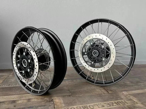 Black Tubeless Spoked Wheels Front & Rear For Harley Davidson 2003 Year Non Disc