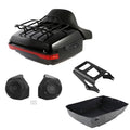 King Trunk Backrest Rack Mount Speaker Light Fit For Harley Touring 09-13