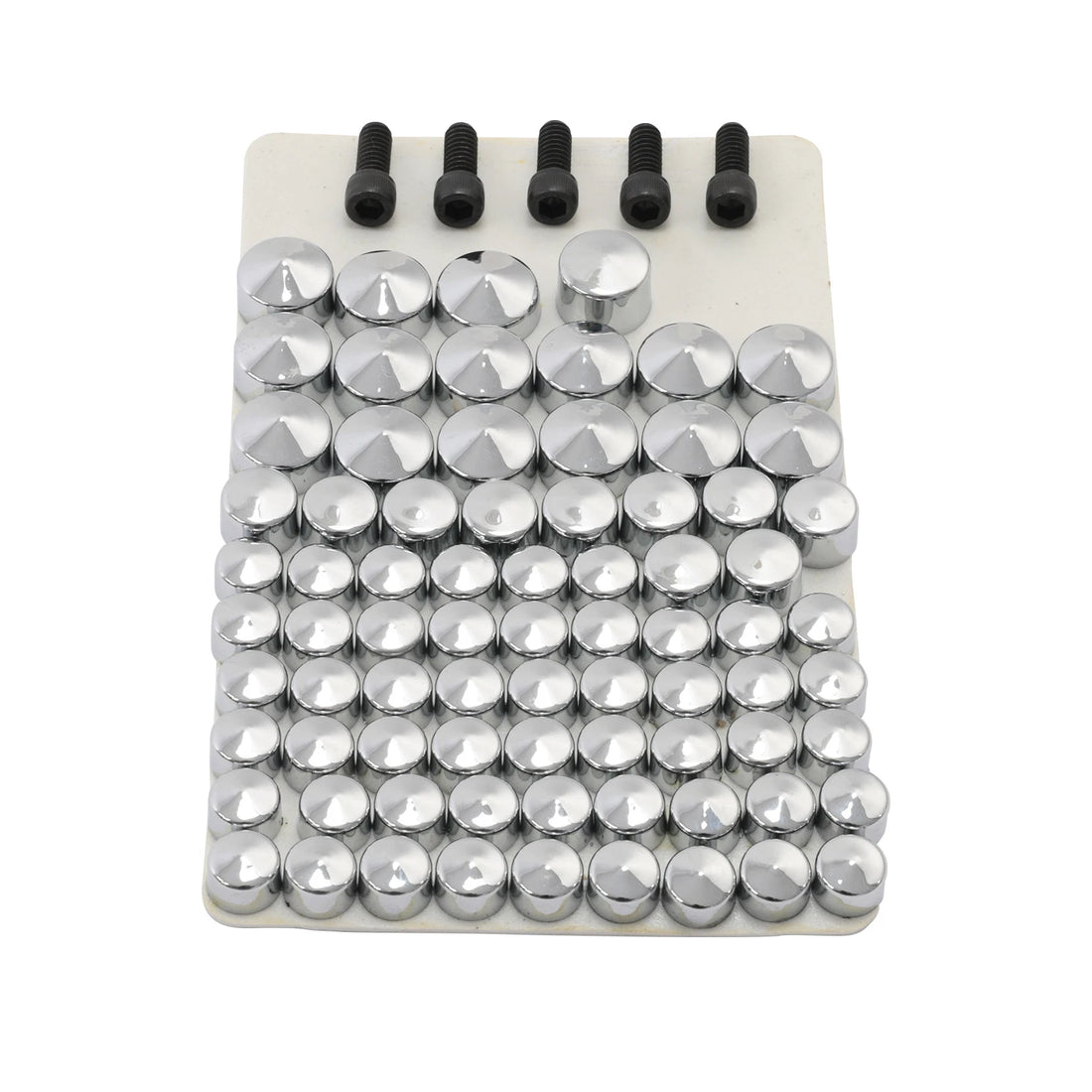 75PCS Chrome Bolt Topper Caps Fit For Harley Davidson Flh Flt Models 2007-2013