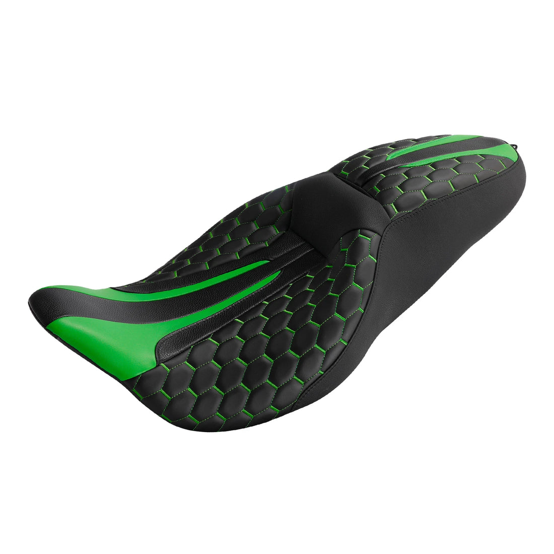 Black Green Driver Passenger Seat Fit For Harley Electra Street Road Glide 09-23