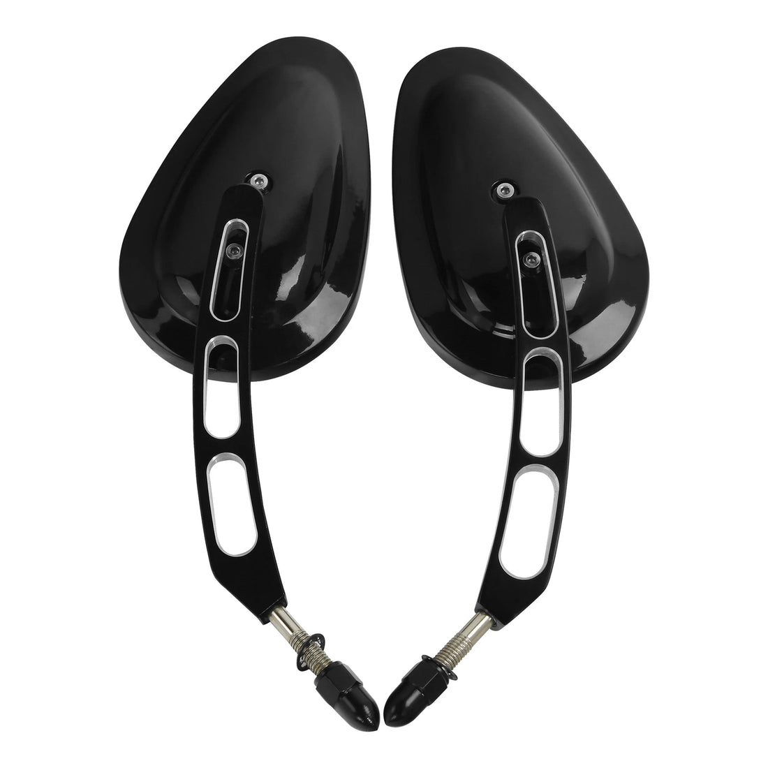 Black 8mm Rear View Mirrors Fit For Harley Softail Deluxe Flstn 2005-2017 2015