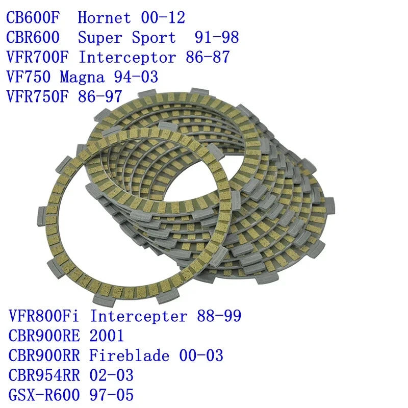 9pcs Friction Clutch Plates for Honda CB600F 00-12 CBR600F 91-98 VFR700F 86-87