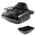 Black King Trunk Pad Rack LED Tail Light Fit For Harley Cvo Street Glide 2014-26