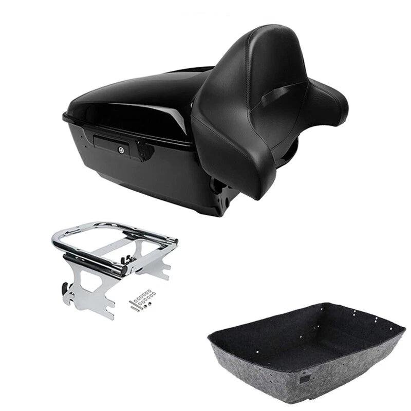 King Trunk Backrest Pad Two-Up Mount Fit For Harley Touring 97-08