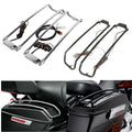 Hard Saddlebag Lid Rails Fit For Harley Touring Road Glide 94-2013 Black/Chrome