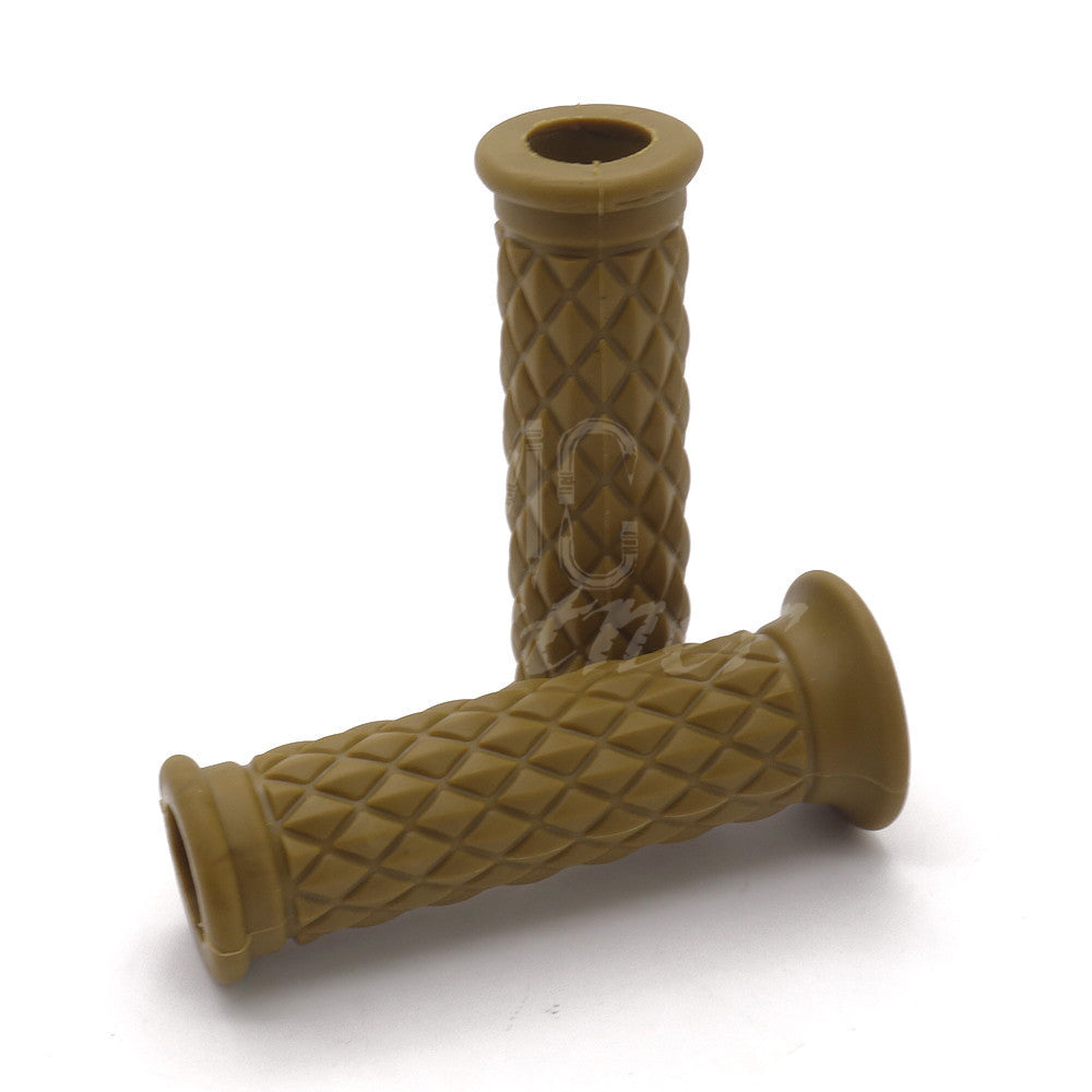 7/8'' 22mm Diamond Retro Rubber Handlebar Hand Grip For Cafe Racer Bobber Custom