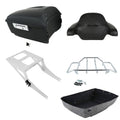 Matte Black King Trunk Backrest Mount Rack Fit For Harley Fat Boy 08-17