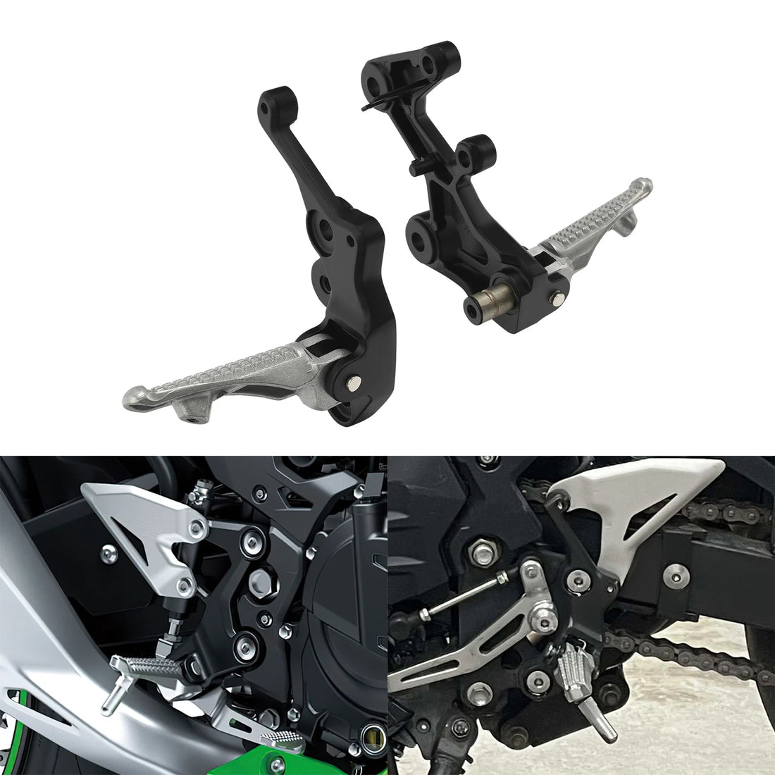 Driver Footpegs Footrest Bracket Fit For Kawasaki Ninja 400 2018-2024 2019 2020