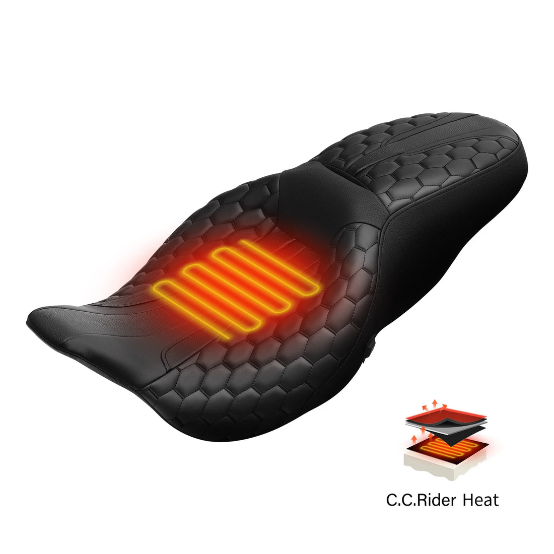 Heated Driver & Passenger Seat Fit For Harley Touring Road Street Glide 09-23
