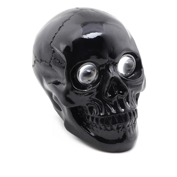 Custom Motorcycle Black LED Retro Skull Headlight Head Lamp For Harley Yamaha