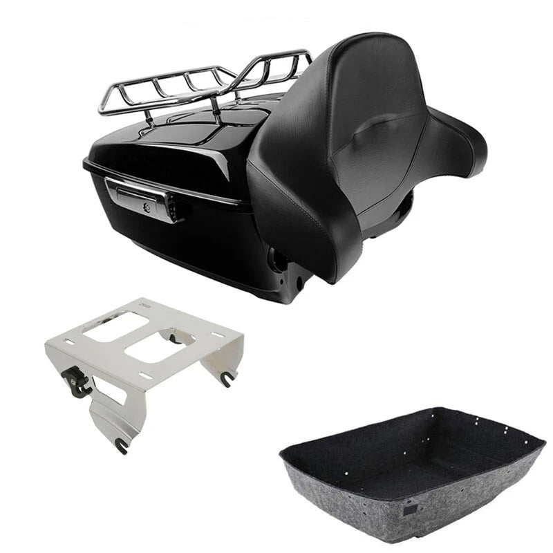 King Trunk Backrest Solo Rack Fit For Harley Touring Cvo Road Street Glide 14-26