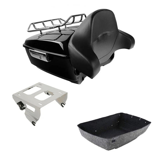 King Trunk Backrest Solo Rack Fit For Harley Touring Cvo Road Street Glide 14-26