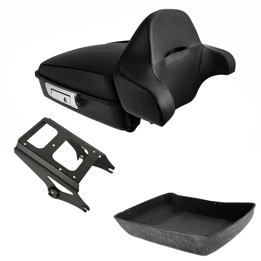 Matte Chopped Trunk Backrest Mount Rack Fit For Harley Touring Road Glide 09-13